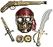 Skeleton Pirate Buccaneer 5 Piece Costume Accessory Kit