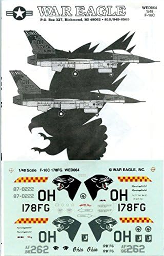 War Eagle Decal 1:48 F-16C 178 FG #WED064