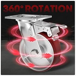 Casters Set of 4 Heavy Duty 6 inch Caster Wheels