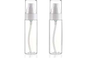 HETHYO Fine Mist Spray Bottle Plastic Spray Bottles 3.4oz/100ml 2Pack Makeup Setting Sprayer TSA Approved Empty Cosmetic Refillable Travel Bottle Water Perfume Essential Oils Skincare Makeup Lotion Hair Mist
