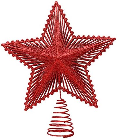 Frcolor ツリートップ 星 クリスマスツリー トップ スター オーナメント 家庭 赤 クリスマス 飾り 超激得sale パーティー用品 23cm