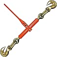 VULCAN Ratchet Style Load Binder with 2 Grab Hooks - 9,200 Pound Safe Working Load (for 3/8 Inch Grade 70-80 & 100 or 1/2 Inch Grade 43 Chain)