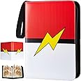 Card Binder, 4-Pocket Sleeves with 400 Cards Holder, Trading Waterproof, Corrugated Lining,Sports Cards Binder, TransparentCo