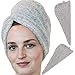 Zhenali Hair Drying Towel Wrap for Women. 2 Pack - Cotton and Viscose Hair Towel for Drying Your Hair Naturally. Ultra- Soft, Super Absorbent Bath Turban for Thick, Long, Short or Curly Hair.