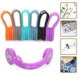 SUNFICON 6 Pack Cable Organizers Magnetic Cable Clips Earbuds Cords Winder Bookmark Clips Whiteboard Noticeboard Fridge Magnets USB Cable Manager Keeper Wrap Ties Straps for Home Kitchen,Office,School