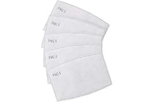 SAPO ALL NATURAL 20 PM 2.5 Face Mask Filters with Activated Charcoal - PM2.5 Facemask Filters with Activated Carbon - 5 Layers - for Use with Washable Face Masks