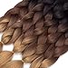 28 Inch Pre Stretched Braiding Hair 7 Packs Easy Crochet Braid Hair, Hot Water Setting Professional Soft Yaki Texture Ombre Braiding Hair Extensions