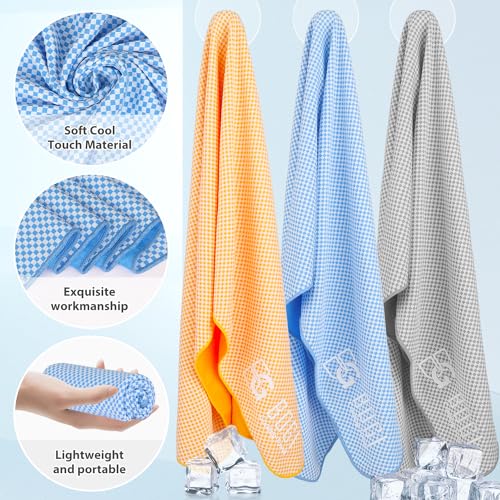 BOGI 4 Pack Cooling Towel, Cooling Towels for Neck and Face- Ice Towel for Instant Cooling, Soft Breathable Chilly Towel, Stay Cool for Yoga, Sport, Gym, Camping & More Activities (M: 40" x 12")