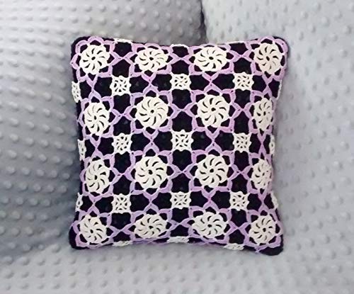 Amazon Com Crochet Decorative Throw Pillow With Irish Lace Flower