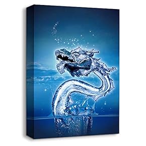 Water Theme Dragon Painting Artwork for Home Framed