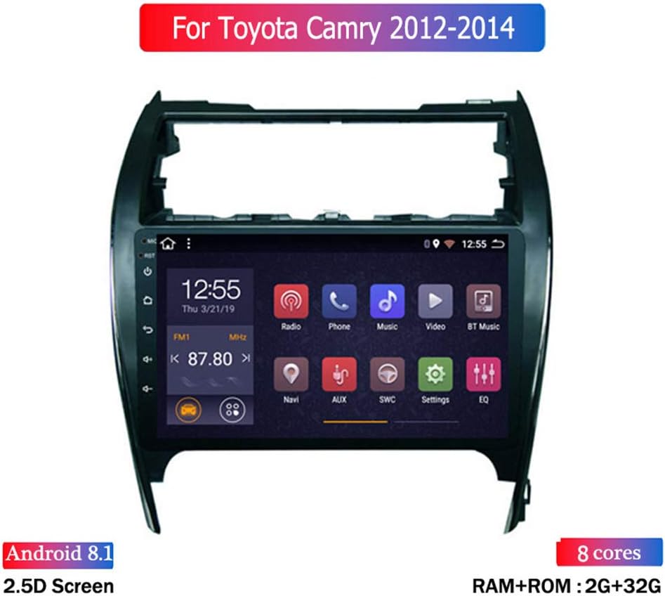 HARBERIDE Android 8.1 Car Radio for Toyota Camry 2012-2014 Car Stereo GPS Navigation 10.1 Inch Touch Display Car Media Player Support Screen Mirror Wifi Bluetooth Steering Wheel Control