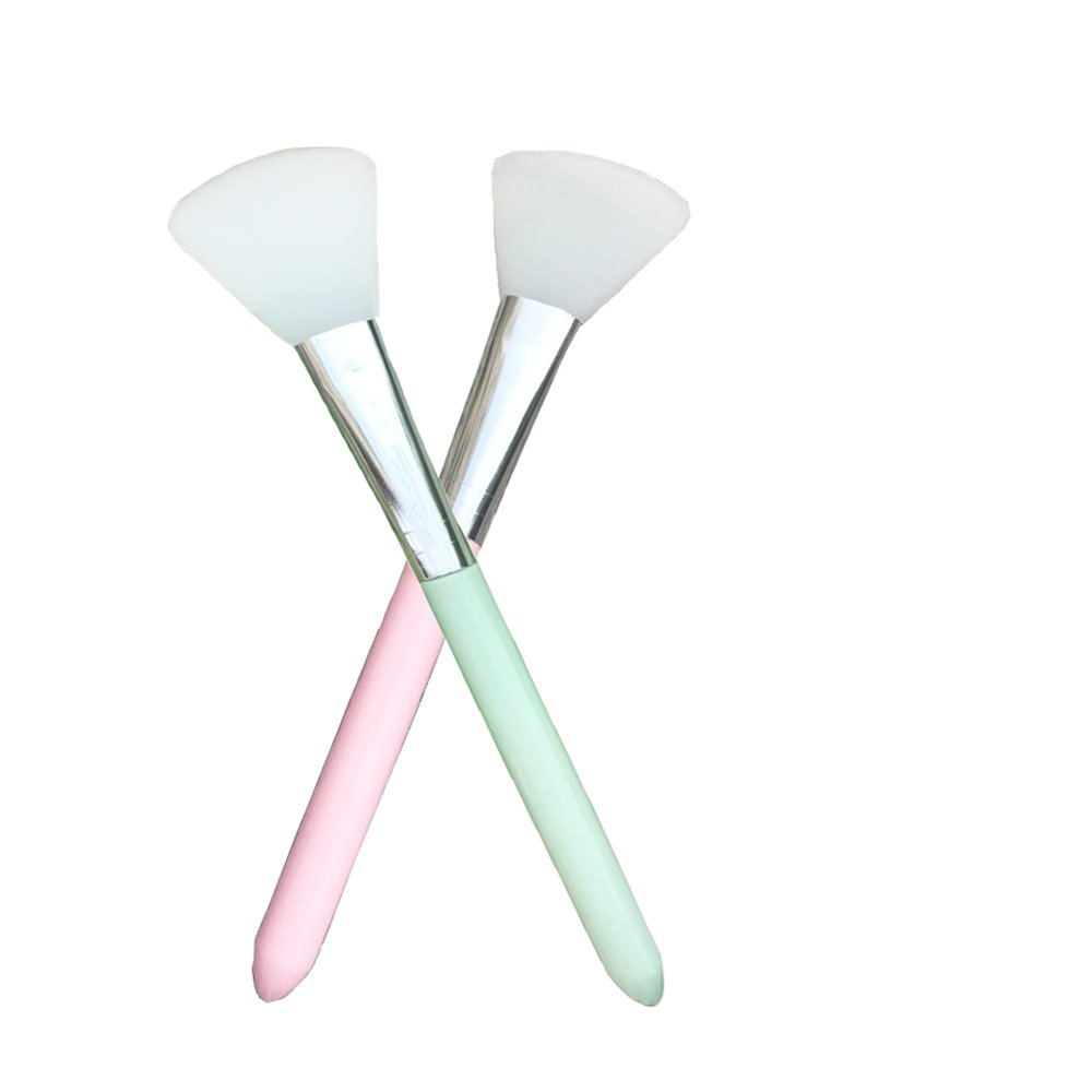 2 PCS Silicone Face Mask Brush Hairless Facial Mask Brush Fan-shaped Brush Beauty Tool Soft Silicone Facial Mud Mask Applicator Brush Makeup Cosmetic Brush for Facial Eye Mask Need (Fan-shape)