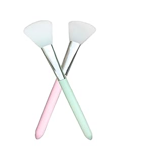 2 PCS Silicone Face Mask Brush Hairless Facial Mask Brush Fan-shaped Brush Beauty Tool Soft Silicone Facial Mud Mask Applicator Brush Makeup Cosmetic Brush for Facial Eye Mask Need (Fan-shape)