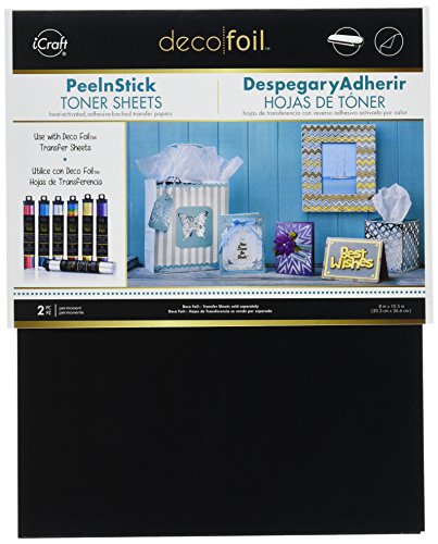 Thermoweb 3376 Deco Foil Peel N Stick Toner (2) Sheets 8" x 10.5"", Black