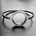Stainless Steel Floating Locket Bangle Bracelet - 30mm Glass locket Bangle Living Floating Charm Locket Bracelet for 8'' wrist by BG247 (Silver Rhinestone Circle - Size 8)