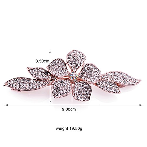 IPINK New Fashion Girls Shiny Crystal Hairpins Rhinestone Elegant Flower Hair Barrette Clip