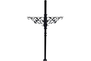 MEIYIHUI 40.2-51.5" H Two-Sided Heavy Duty Outdoor Mailbox Post, Dual Mailbox Post,Steel Mailbox Stand, Mounting Stand for Concrete