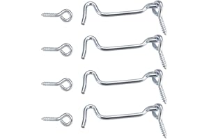 WOOCH 4 Pack 2-Inch Swivel Cabin Hook and Eye Latch – Carbon Steel Door and Window Lock with Mounting Screws, Rust-Resistant for Gate, Closet, Shed, Cabinet