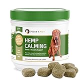 POINTPET Stress and Anxiety Relief for Dogs, Natural Calming Treats with Organic Hemp Oil, Helps with Separation, Travel and Motion Sickness, Fireworks, Dog Anxiety Supplement, 60 Soft Chews