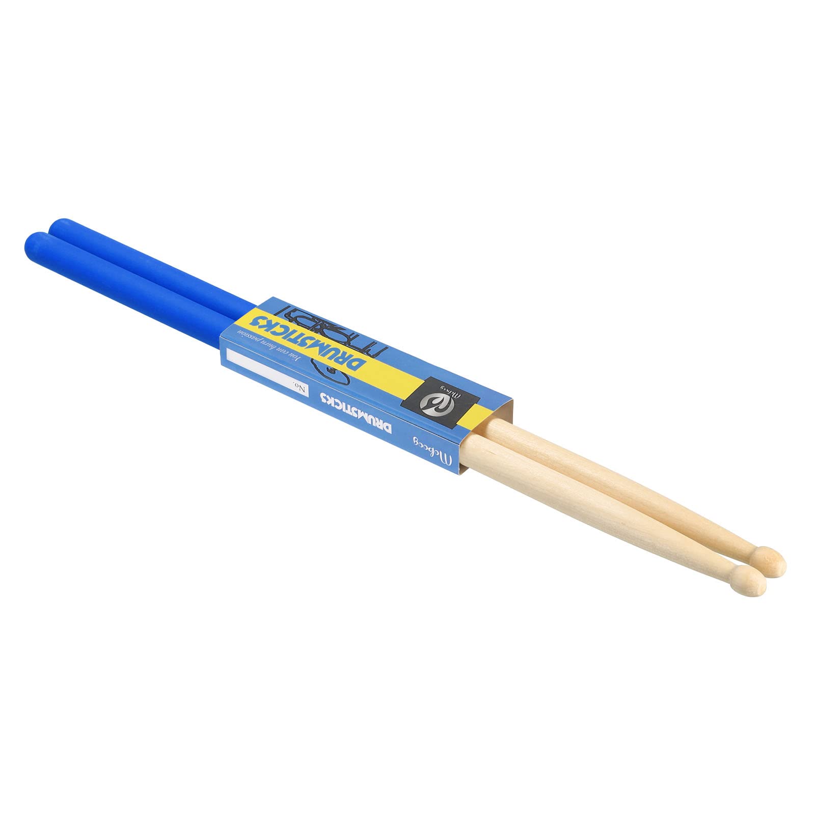 PATIKIL Maple Wood Drumstick Anti Slip Handle Grips Drum Stick Wrap 7A Blue 1 Pair for Drumming Musical Instrument Percussion