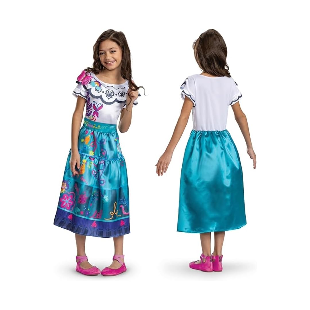 Disguise Disney Encanto Mirabel Costume, Official Disney License Fancy Dress Up for Girls, Ideal for Encanto Fans, Features A Multi-Colour Dress with Butterfly Shoulder Detail, 4-6 years