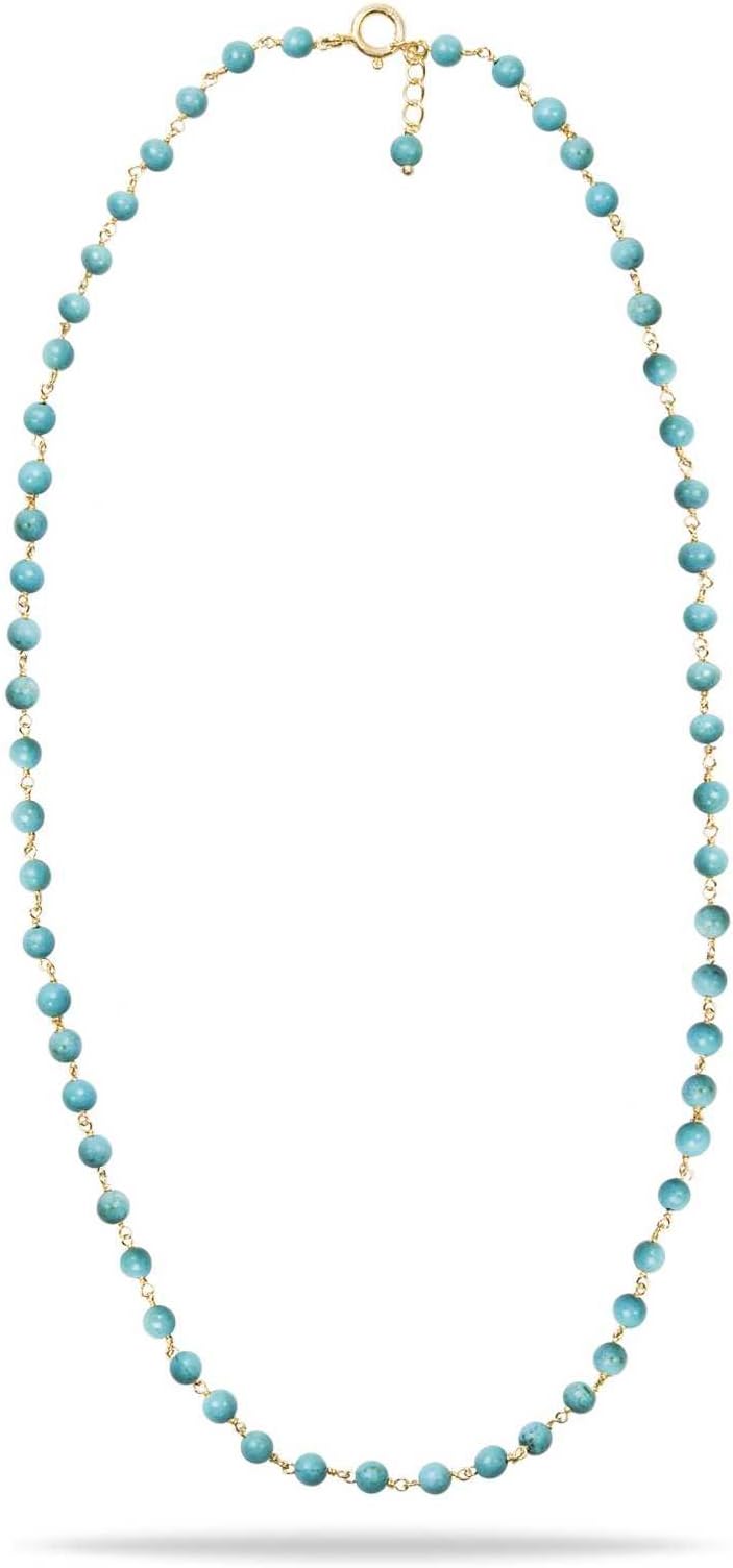 Devi Rao Yellow Gold Plated Base Metal Turquoise Gemstone Mangalsutra 18 Inch Necklace
