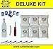 E-Z Tire Balance Beads Deluxe Kit Dually Truck 6 oz Six-Pack (6 Bags of 6 oz Balancing Beads) 36 Ounces Total, Applicator Kit, Filtered Valve Cores, Chrome Caps