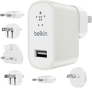 Belkin Global Universal Travel Charger Kit with 6 Interchangeable Tips, 2.4 Amp