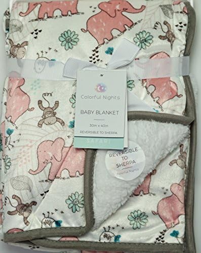 Micasa Edition Colorful Night Soft Baby Blanket Reversible to Sherpa (Safari)