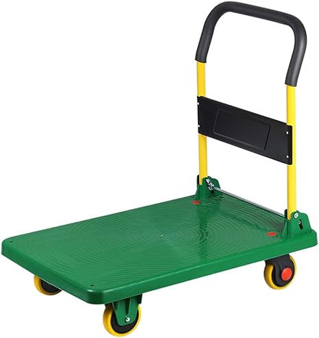 Amazon Co Jp 荷物カート Wahoum キャリーカート軽量台車ショッピングのための倉庫折りたたみ荷物カートポータブル折り畳み式プッシュ カート 3色 2つのサイズ Color Green A Size 72x48xcm ホーム キッチン