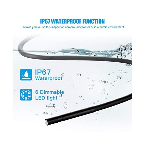 Socobeta WiFi Network Borescope Inspection Endoskopkamera IP67 Weitwinkel-6-LEDs für Smartphones mit APP-Steuerung(2m… – Bild 8