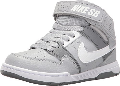 NIKE Boys Mogan Mid 2 Jr Skate Shoe, Wolf Grey/White/Cool Grey, 4 M US Big Kid NIKE Boys Mogan Mid 2 Jr Skate Shoe, Wolf Grey/White/Cool Grey, 4 M US Big Kid