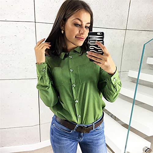 image for SMALLE_Clothing SMALLE◕‿◕ Women Tops Formal Lapel Collar Solid L