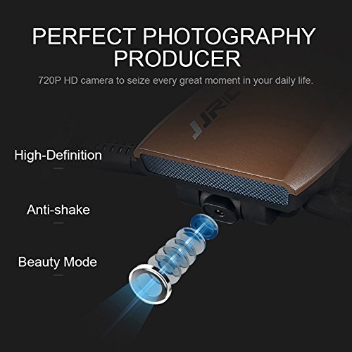 JJRC H47 Elfie WIFI Foldable Pocket FPV Drone 3 Batteries Mini Quadcopter with 720P Camera (Blue 3 batteries)