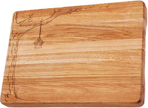 White Wood Premium Large Oak Cutting Board - Thick (1.7 Inch) (Organic Butcher Block)