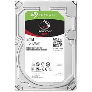Seagate 8TB IronWolf NAS SATA 6Gb/s NCQ 256MB Cache 3.5-Inch Internal Hard Drive (ST8000VN0022)