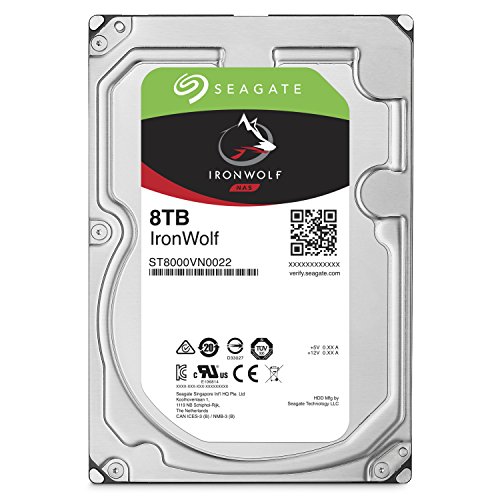 Seagate 8TB IronWolf NAS SATA 6Gb/s NCQ 256MB Cache 3.5-Inch Internal Hard Drive (ST8000VN0022)