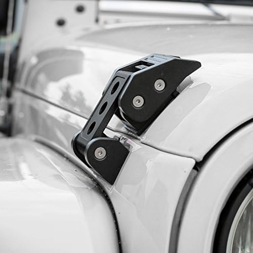 A styleStainless Steel Latch Black Locking Hood Catch Kit for Jeep JK Wrangler 2007-2017,1 Pair(Black)