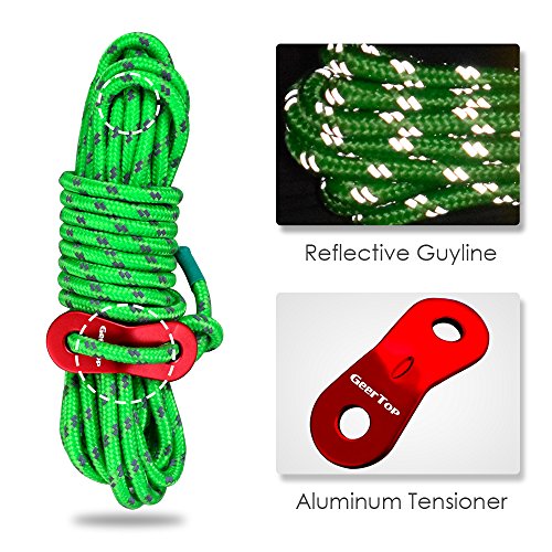 GEERTOP Reflective Guylines 4mm Tent Cords Lightweight Camp Ropes with