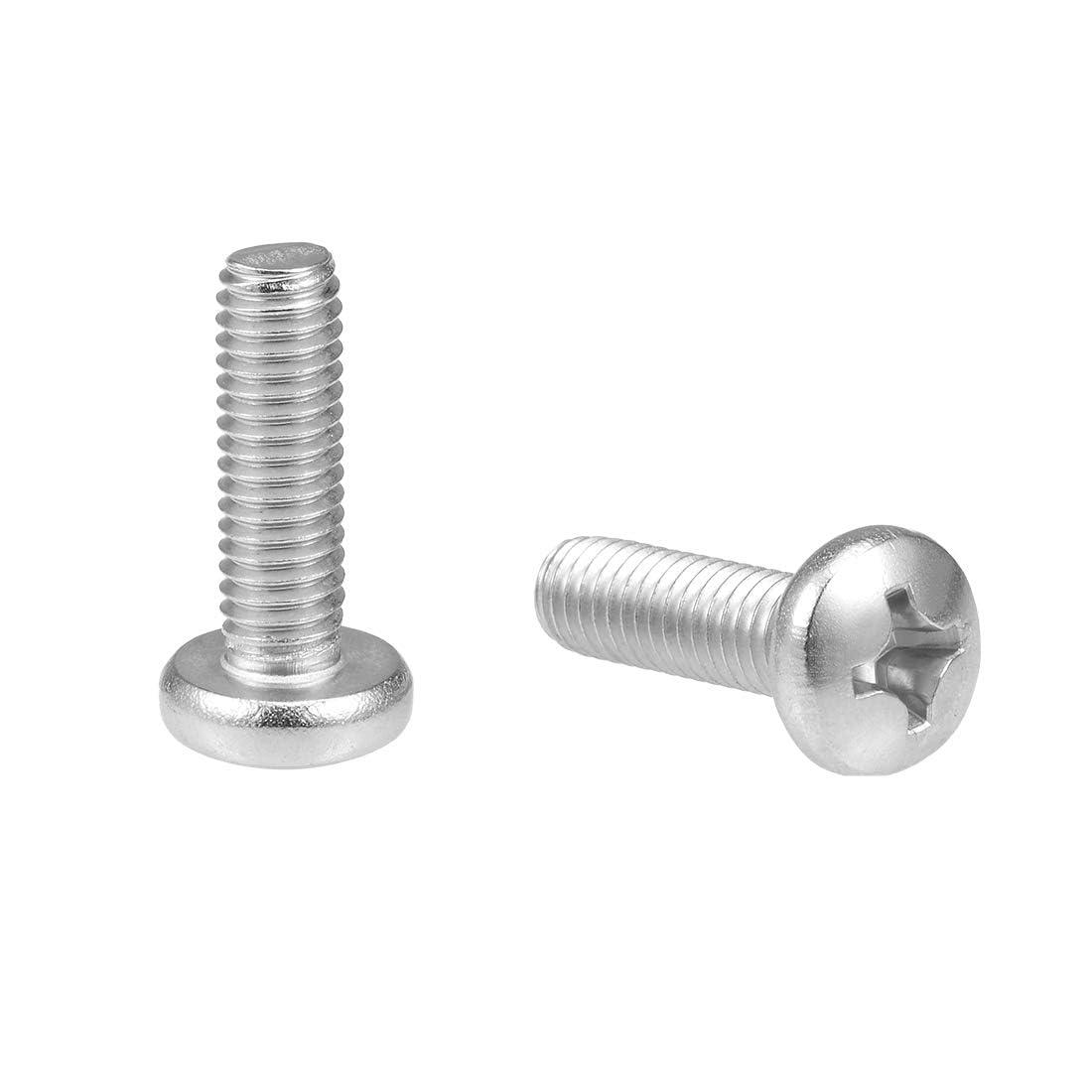 TOP-VIGOR 10Pcs Cross Pan Head Machine Screws, M6x20mm Phillips Round Head Screws Bolts for Machinery, Furniture, Car, Motorcycle Repair, Electronic Products, Ship Assembly, and DIY