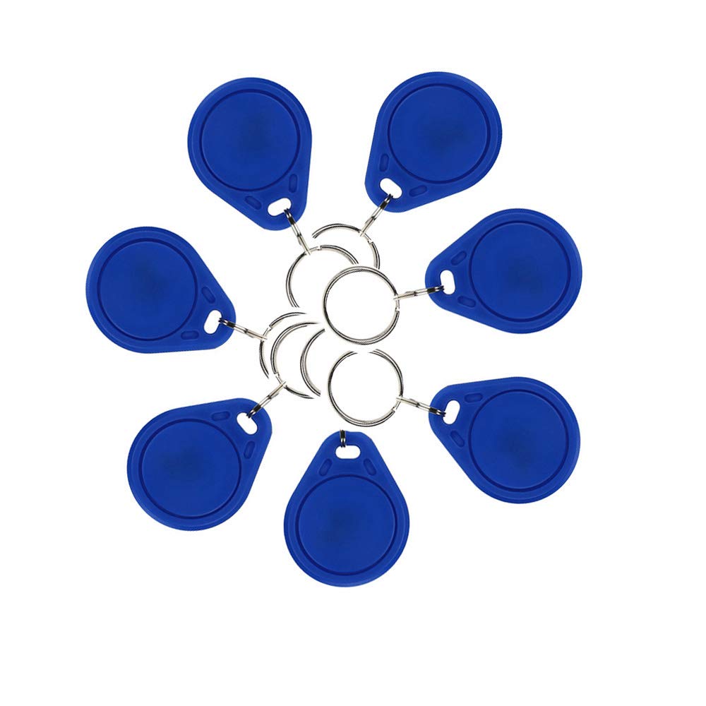 AOAMZ 50 x RFID Badges 13.56Mhz UID Change Key Ring Changeable Mif 1K Token NFC Tag Proximity Transponder Rewritable RFID Write Accessable Access Control Card – Blue