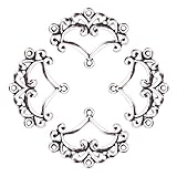 pandahall 10pcs Antique Silver Tibetan Style Ring Chandelier Component Links for Dangle Earring Making Fan 31.5x26x2.5mm, Hole: 2mm