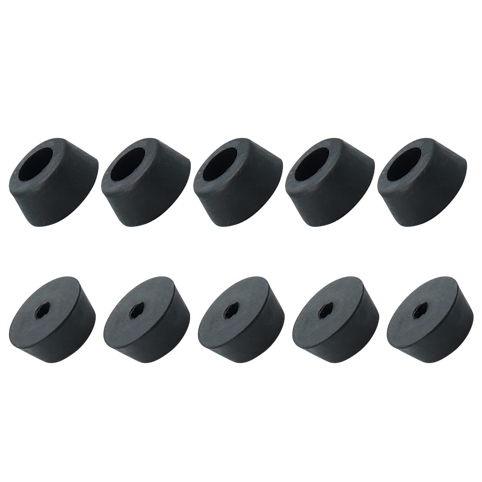METALLIXITY Rubber Bumper Feet (25x12mm/0.98"x0.47") 10Pcs, Round Leg Pads Floor Protectors - for Home Tables Chairs Cutting Board, Black