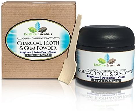 All Natural, Whitening, Activated Charcoal Tooth and Gum Powder with Bentonite Clay by EcoPure Essentials. Whiten, Detox and Clean Your Teeth Naturally. Fights Stains, Bad Breath and Bacteria.