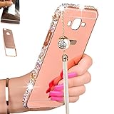 Samsung Galaxy Core Prime G360 Case, AMASELL Bling 3D Diamond Mirror case + Metal Aluminum Bumper & Pearl with Tassels Skin Case Cover For Samsung SM-G3606/SM-G3609,(Rose Gold Mirror)