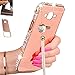 Samsung Galaxy Core Prime G360 Case, AMASELL Bling 3D Diamond Mirror case + Metal Aluminum Bumper & Pearl with Tassels Skin Case Cover For Samsung SM-G3606/SM-G3609,(Rose Gold Mirror)