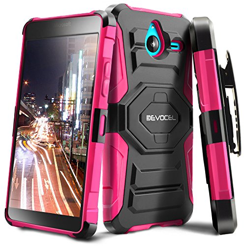 Evocel Microsoft Lumia 640 XL Case - Dual Layer [New Generation] Rugged Holster Case with Kickstand and Belt Swivel Clip Nokia Lumia 640 XL - Retail Packaging, Pink