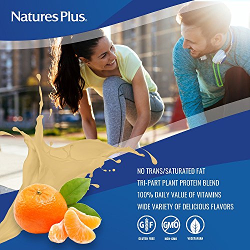 NaturesPlus SPIRU-TEIN Shake - Tangerine Dream Flavor - 1.16 lbs, Spirulina Protein Powder - Plant Based Meal Replacement, Vitamins & Minerals for Energy - Vegetarian, Gluten-Free - 15 Servings - Thumbnail 2