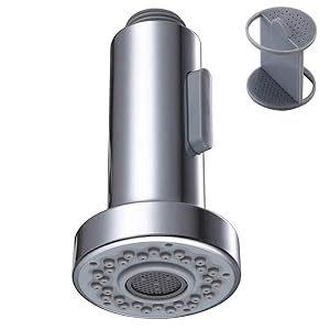 Kitchen Faucet Sprayer Head, Angle Simple Pull Out Sink Faucet Spray Head Nozzle Kitchen Pull Down Faucet Nozzle Spout Replacement Part 2 Functions, Chrome