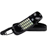 AT&amp;T 210 Basic Trimline Corded Phone, No AC Power Required, Wall-Mountable, Black